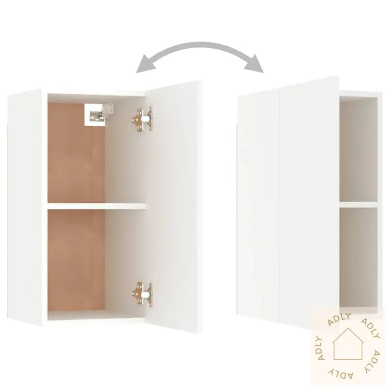 Tv-Benk 2 Stk Hvit 30,5X30X60 Cm Konstruert Tre