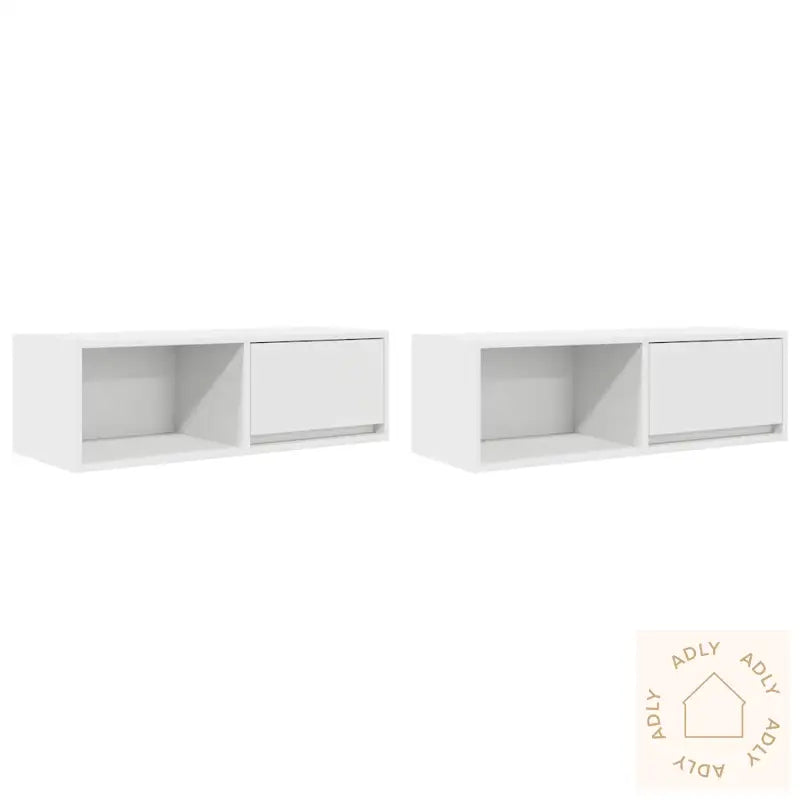 Tv-Benker 2 Stk Hvit 80X31X25,5 Cm Konstruert Tre