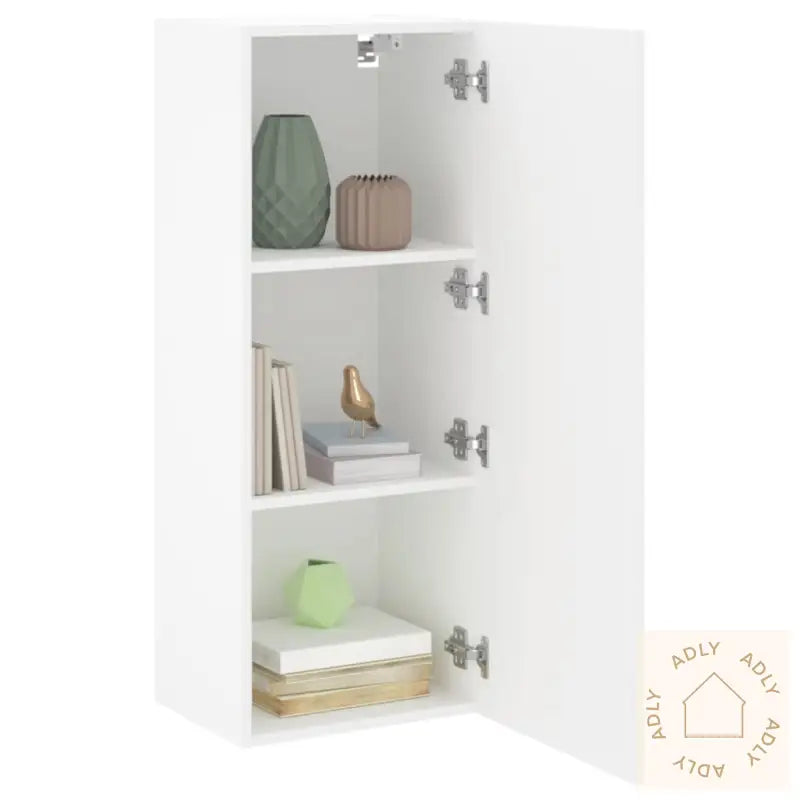 Vegghengt Tv-Benk Hvit 40,5X30X102 Cm Konstruert Tre