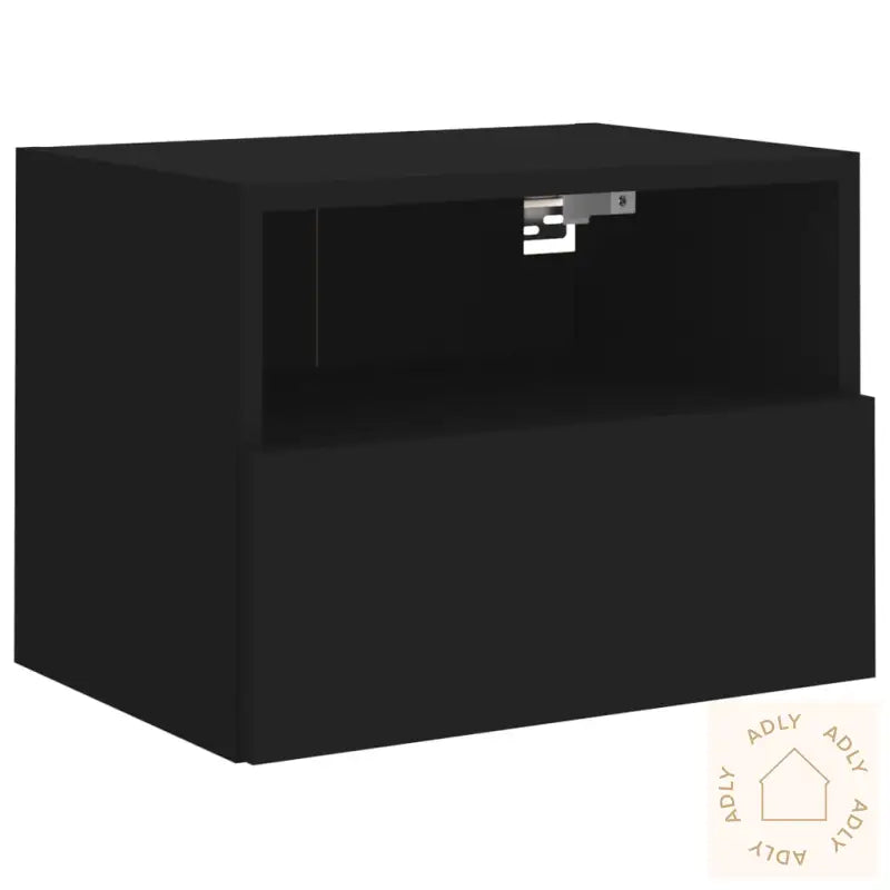 Veggmonterte Tv-Benker 2 Stk Svart 40X30X30 Cm Konstruert Tre