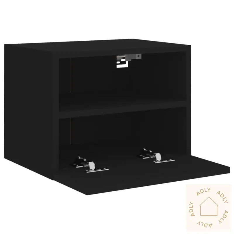 Veggmonterte Tv-Benker 2 Stk Svart 40X30X30 Cm Konstruert Tre