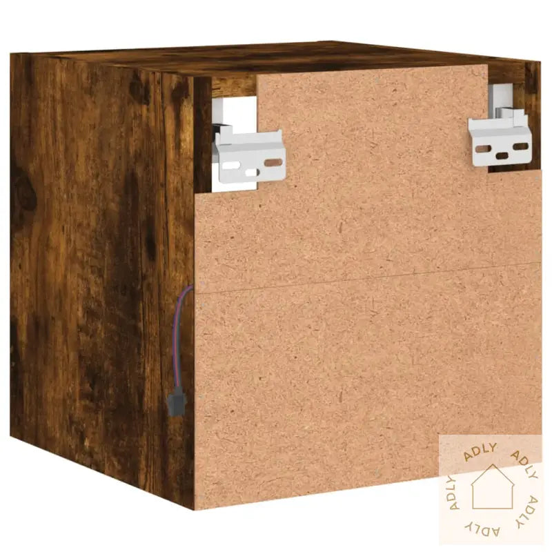 Vegghengt Tv-Benk Med Led 2 Stk Røkt Eik 30X28,5X30 Cm