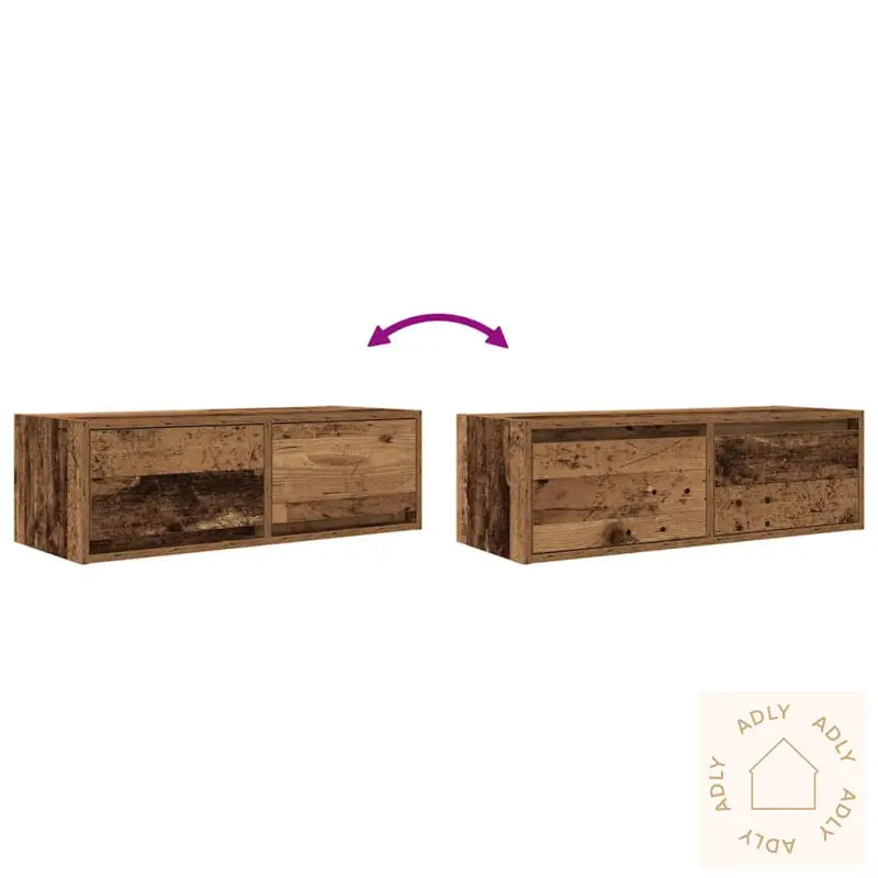 Tv-Benker 2 Stk Gammelt Tre 80X31X25,5 Cm Konstruert Tre