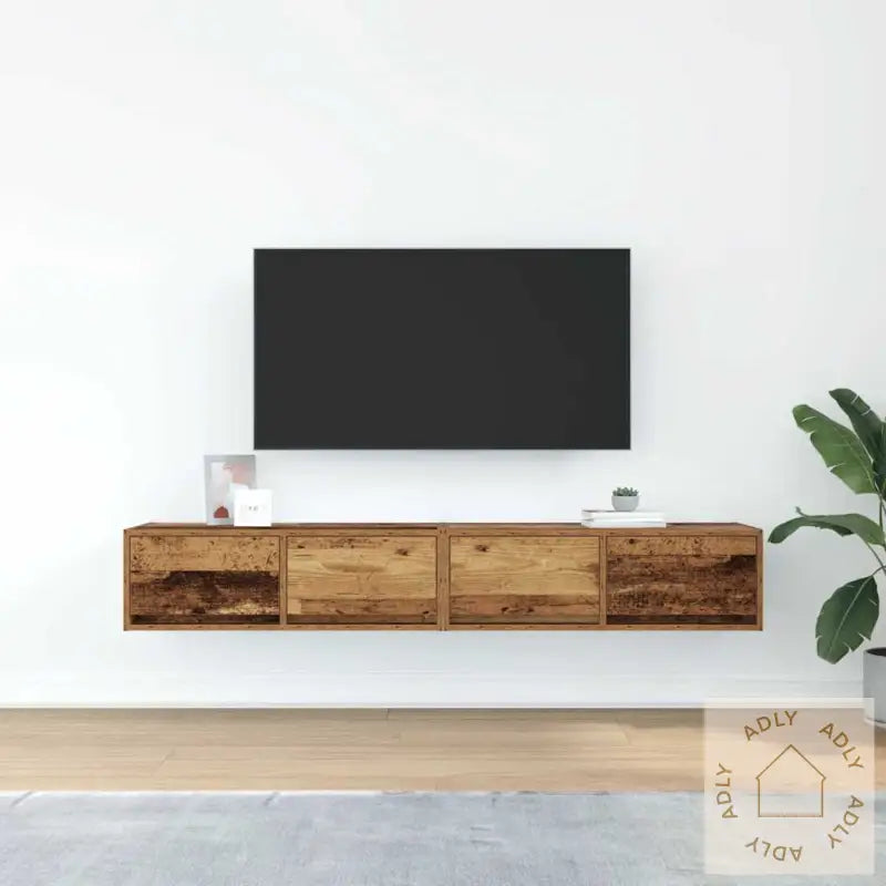 Tv-Benker 2 Stk Gammelt Tre 80X31X25,5 Cm Konstruert Tre