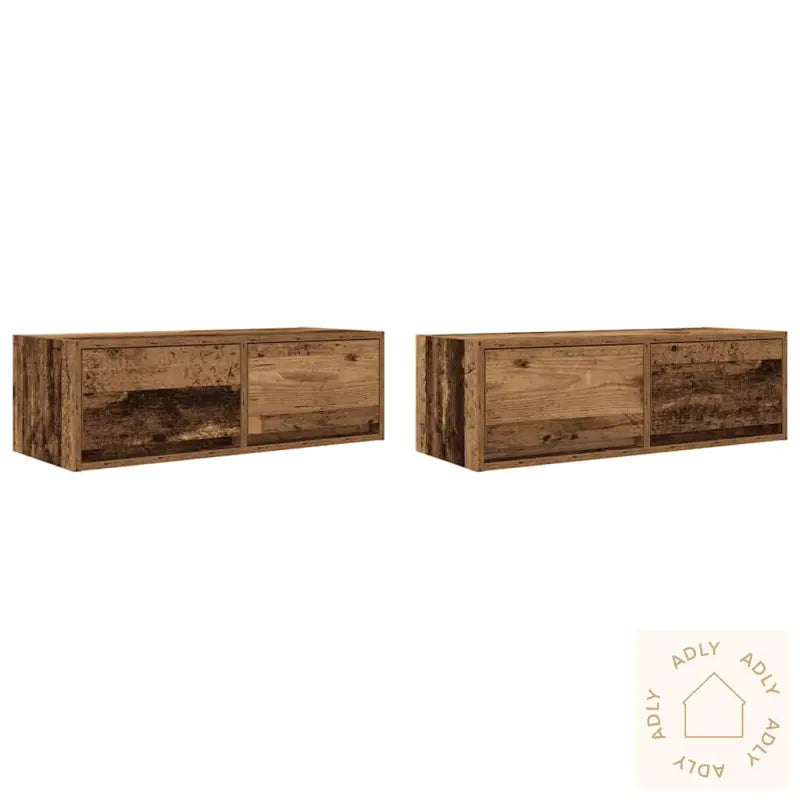 Tv-Benker 2 Stk Gammelt Tre 80X31X25,5 Cm Konstruert Tre