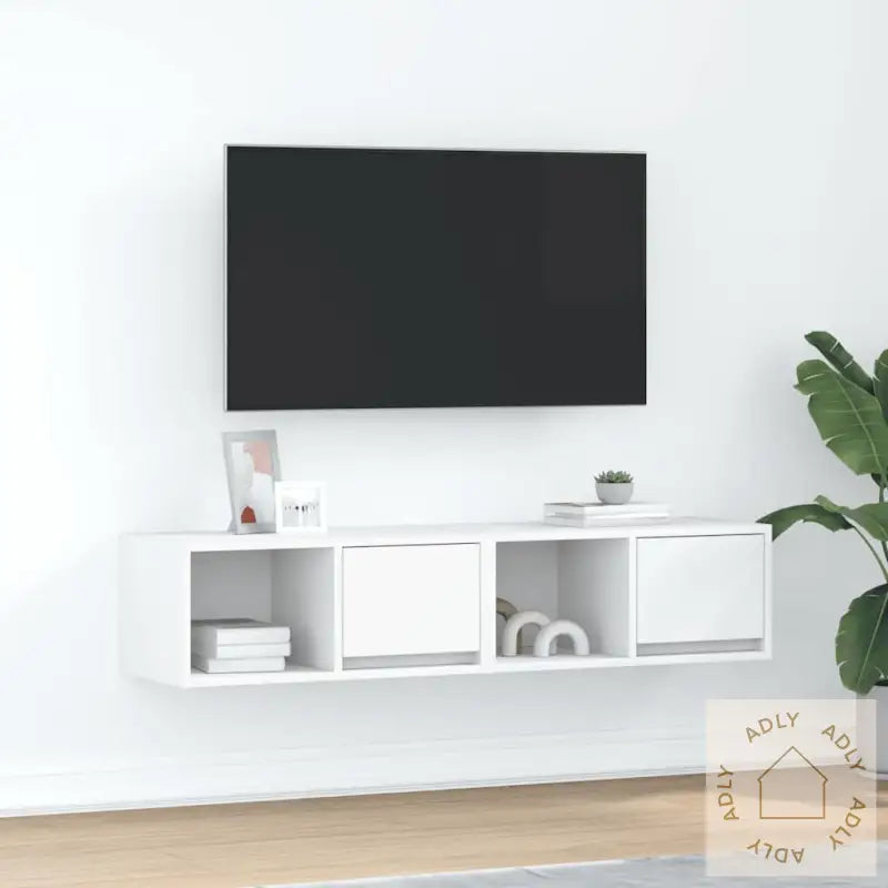 Tv-Benker 2 Stk Hvit 60X31X25,5 Cm Konstruert Tre