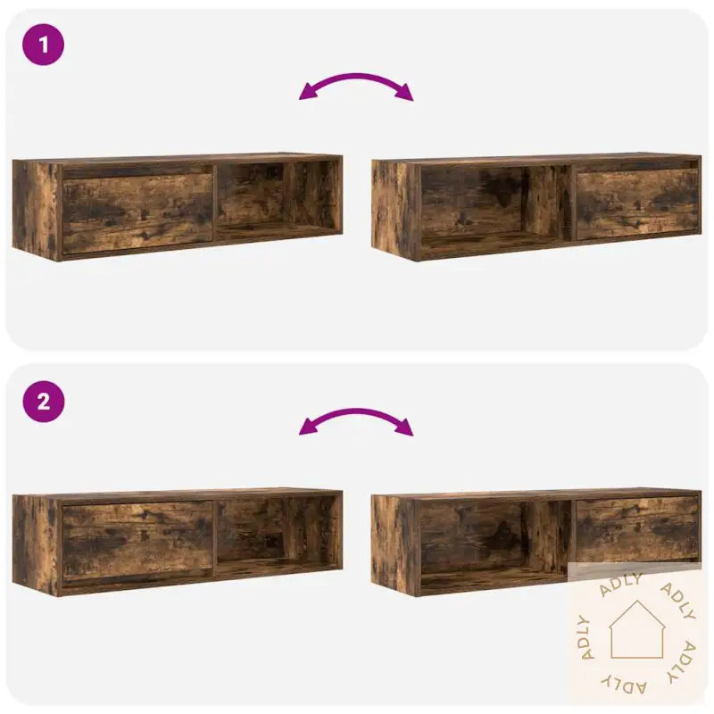 Tv-Benk Røkt Eik 100X31X25,5 Cm Konstruert Tre