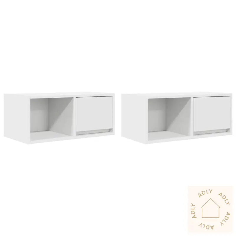 Tv-Benker 2 Stk Hvit 60X31X25,5 Cm Konstruert Tre