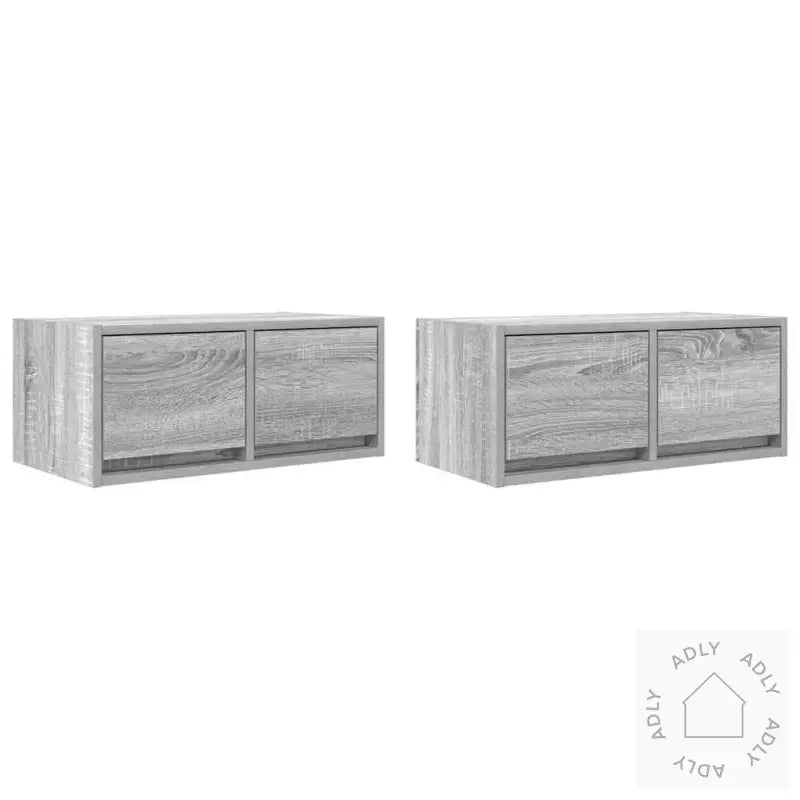 Tv-Benker 2 Stk Grå Sonoma 60X31X25,5 Cm Konstruert Tre