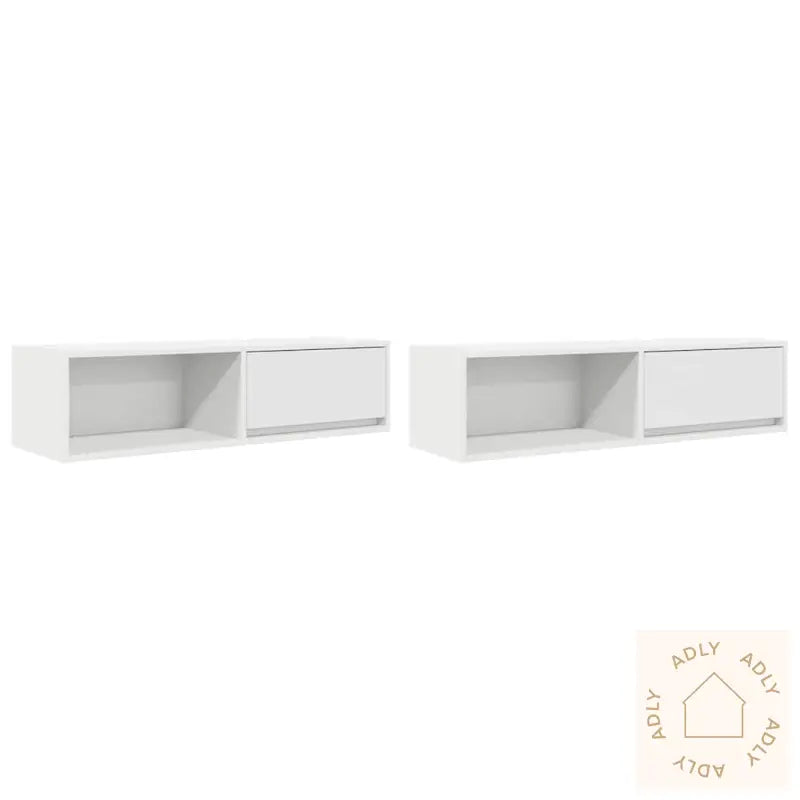 Tv-Benker 2 Stk Hvit 100X31X25,5 Cm Konstruert Tre