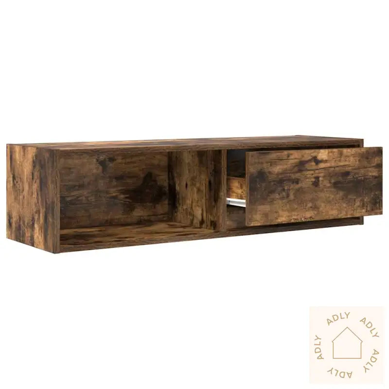 Tv-Benk Røkt Eik 100X31X25,5 Cm Konstruert Tre