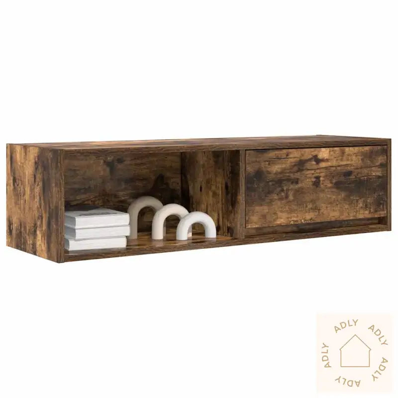 Tv-Benk Røkt Eik 100X31X25,5 Cm Konstruert Tre