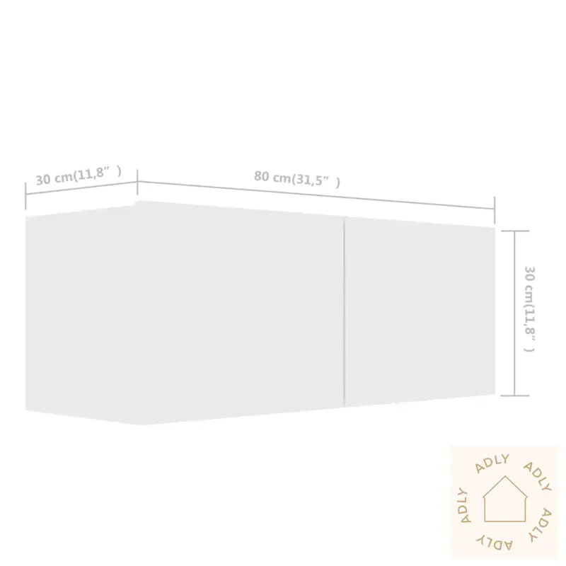 Tv-Benksett 4 Deler Hvit Konstruert Tre