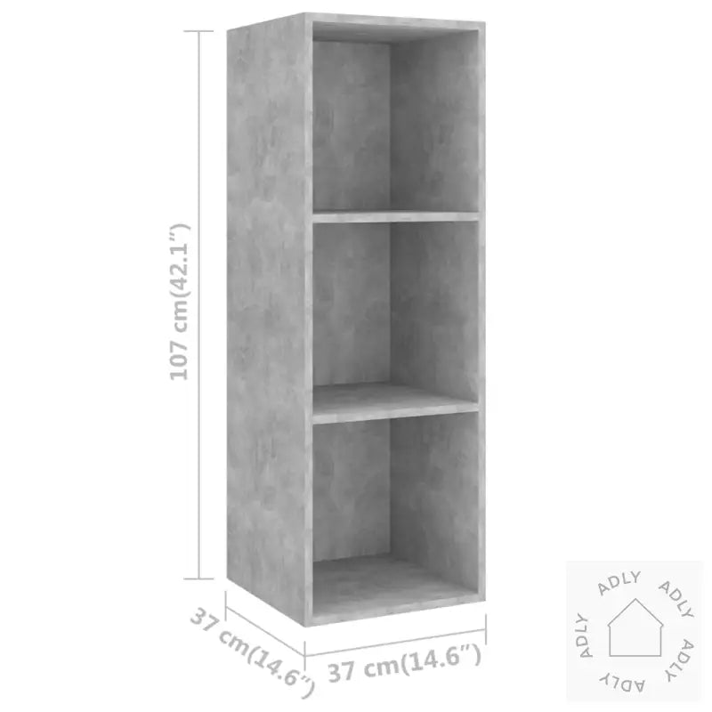 Tv-Benksett 2 Deler Betonggrå Konstruert Tre