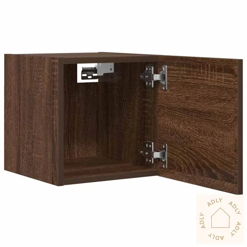 Vegghengt Tv-Benk Brun Eik 30,5X30X30 Cm