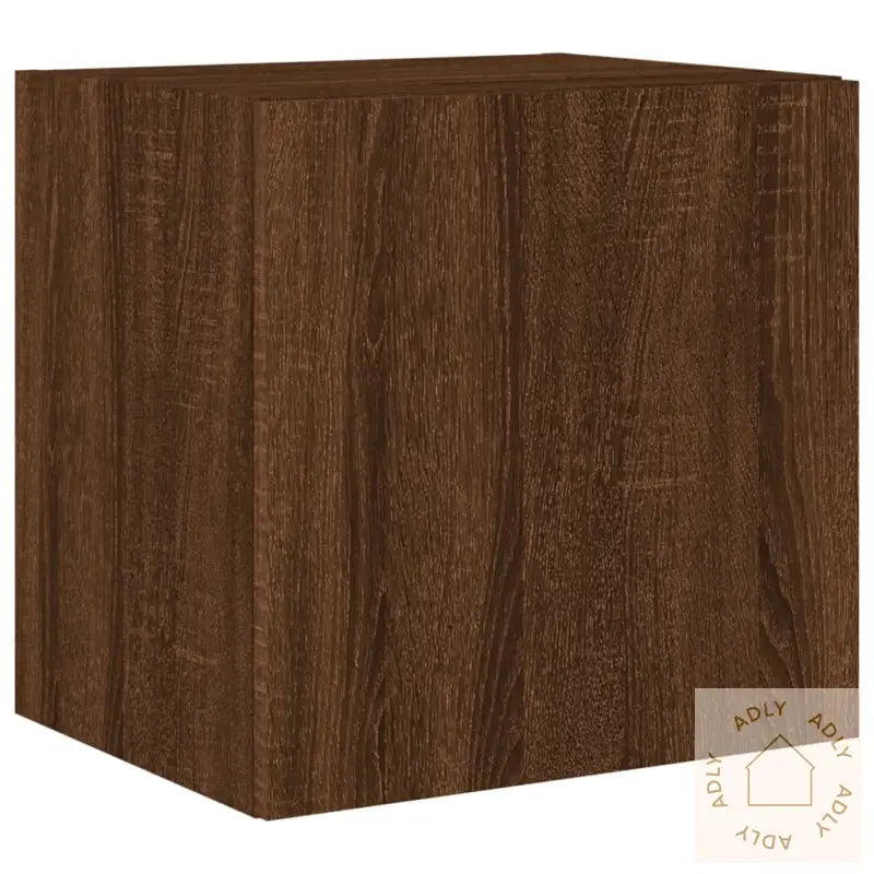 Vegghengte Tv-Benker Med Led-Lys 2 Stk Brun Eik 40,5X35X40 Cm