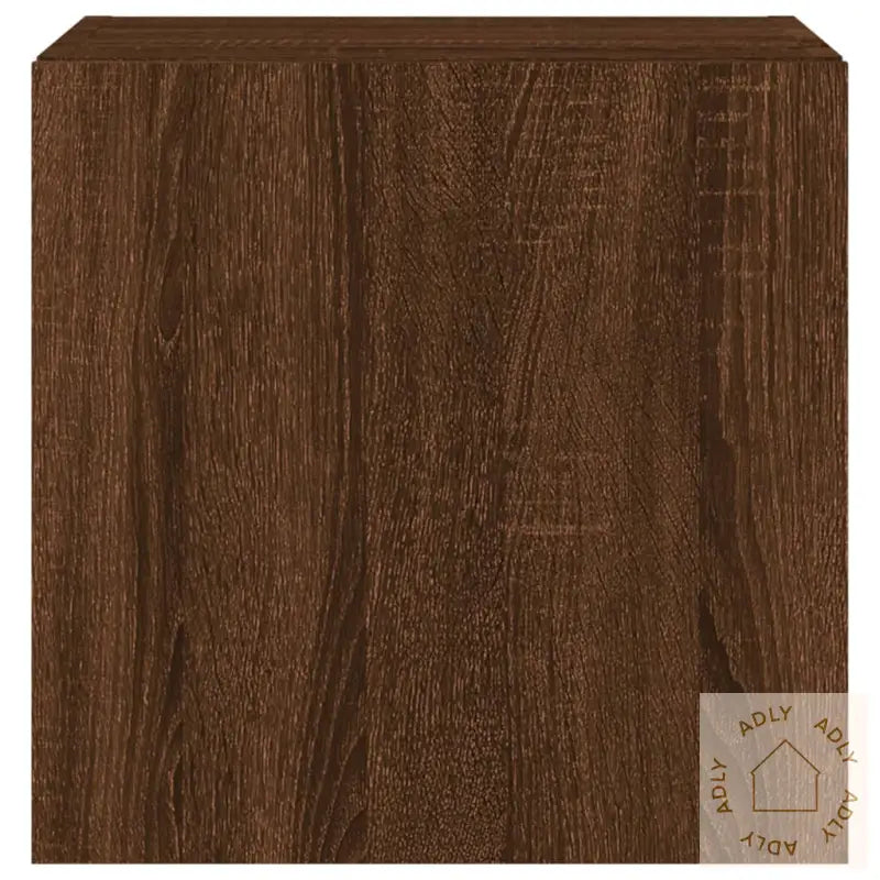 Vegghengte Tv-Benker Med Led-Lys 2 Stk Brun Eik 40,5X35X40 Cm