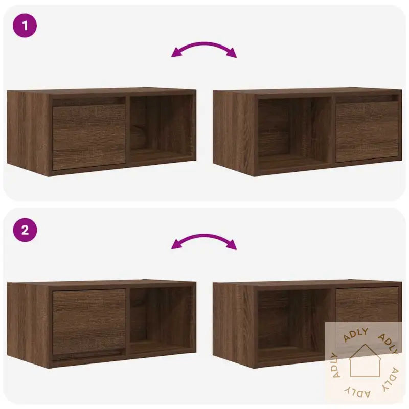 Tv-Benk Brun Eik 60X31X25,5 Cm Konstruert Tre