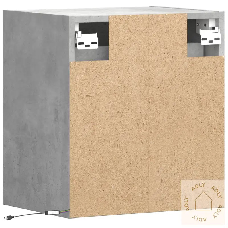 Vegghengte Tv-Benker Med Led-Lys 2 Stk Betonggrå 41X31X45 Cm