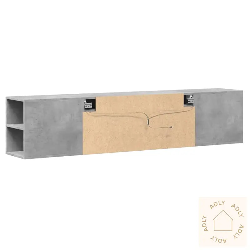 Vegghengt Tv-Benk Med Led Betonggrå 180X31X39,5 Cm