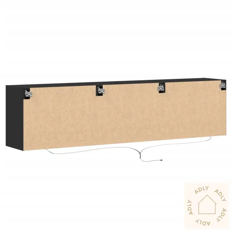 Vegghengt Tv-Benk Med Led Svart 180X31X45 Cm