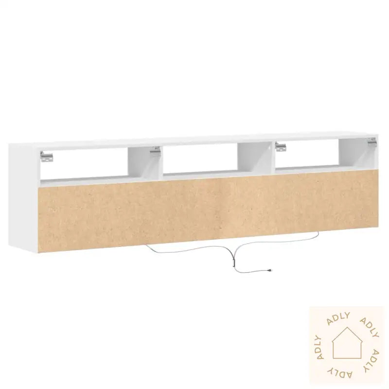 Vegghengt Tv-Benk Med Led Hvit 180X31X45 Cm