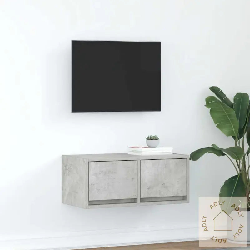 Tv-Benk Betonggrå 60X31X25,5 Cm Konstruert Tre