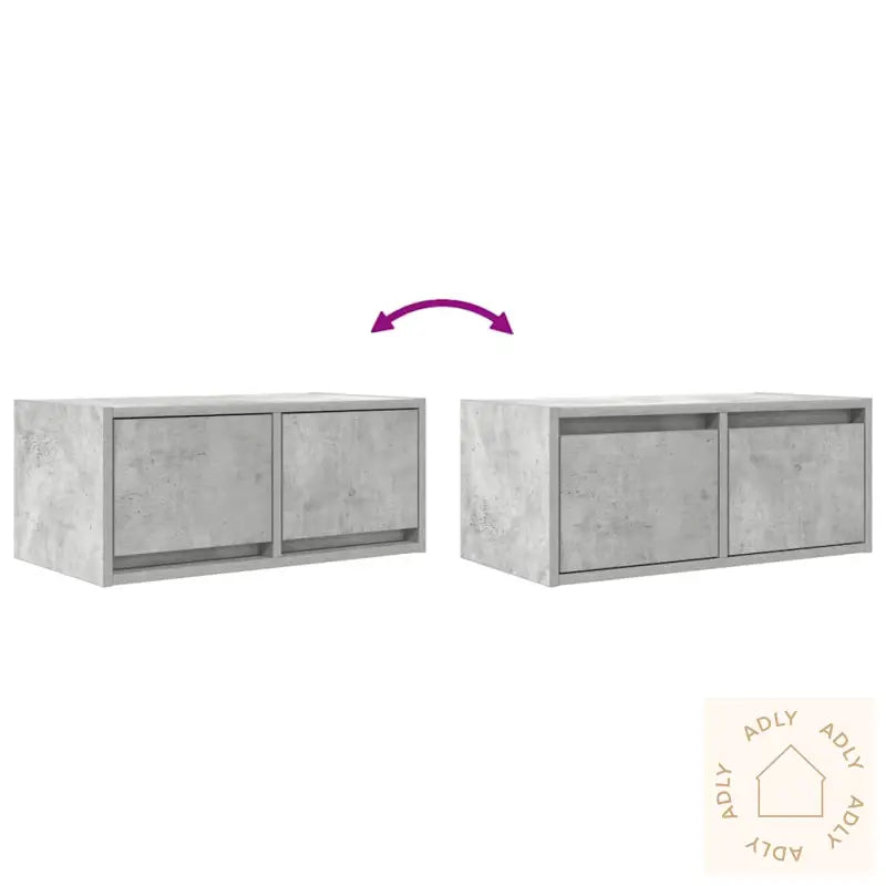 Tv-Benk Betonggrå 60X31X25,5 Cm Konstruert Tre