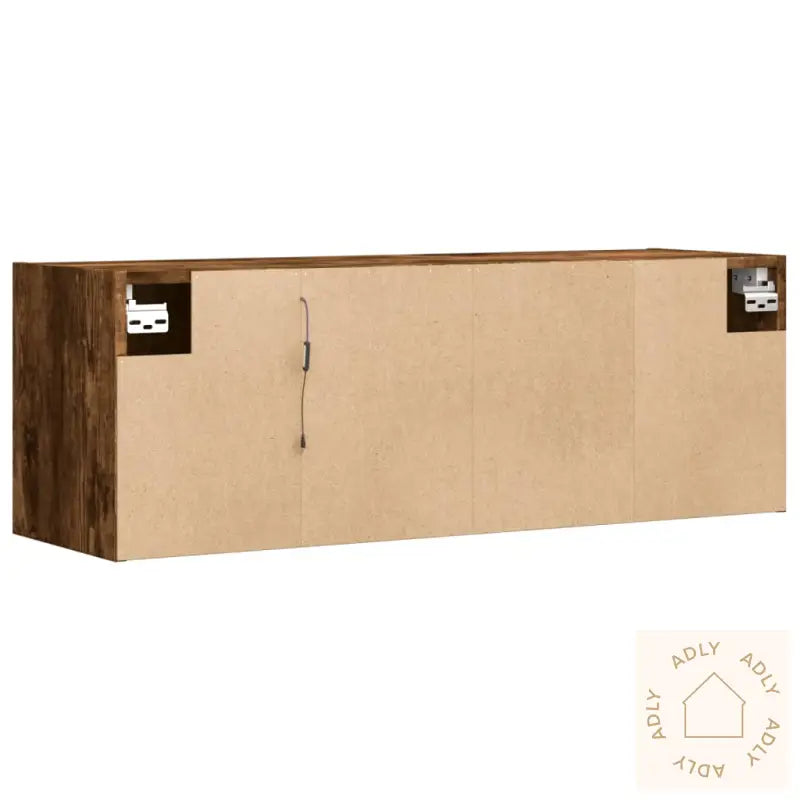 Vegghengt Tv-Benk Med Led Røkt Eik 100X31X35 Cm