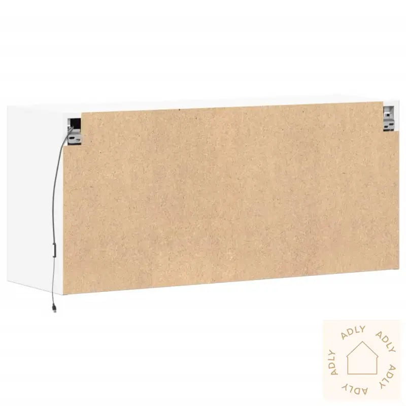 Vegghengt Tv-Benk Med Led Hvit 100X31X45 Cm