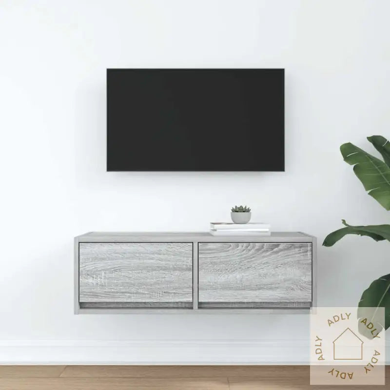 Tv-Benk Grå Sonoma 80X31X25,5 Cm Konstruert Tre