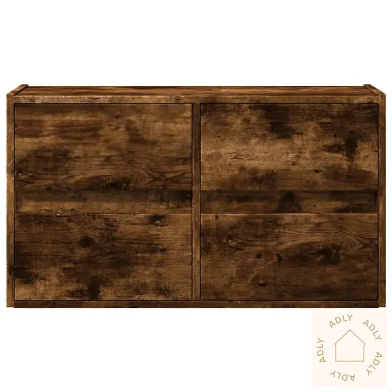 Vegghengt Tv-Benk Med Led Røkt Eik 80X31X45 Cm