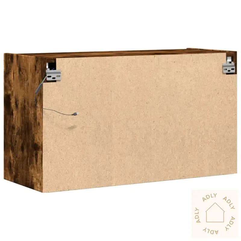 Vegghengt Tv-Benk Med Led Røkt Eik 80X31X45 Cm