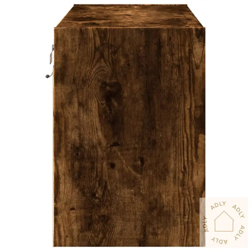 Vegghengt Tv-Benk Med Led Røkt Eik 80X31X45 Cm