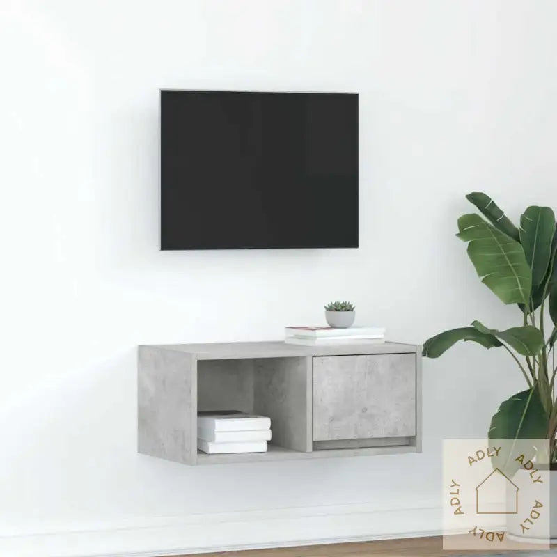 Tv-Benk Betonggrå 60X31X25,5 Cm Konstruert Tre