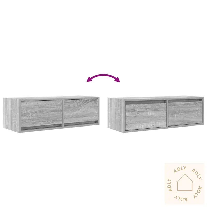 Tv-Benk Grå Sonoma 80X31X25,5 Cm Konstruert Tre