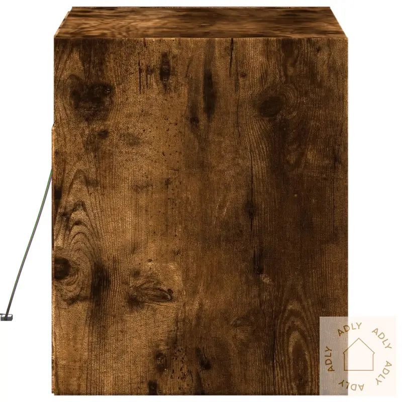 Vegghengt Tv-Benk Med Led Røkt Eik 80X31X35 Cm