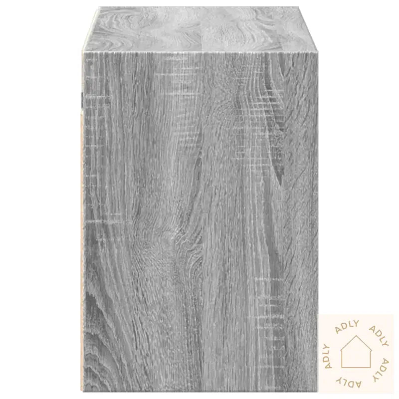 Vegghengt Tv-Benk Med Led Grå Sonoma 100X31X45 Cm