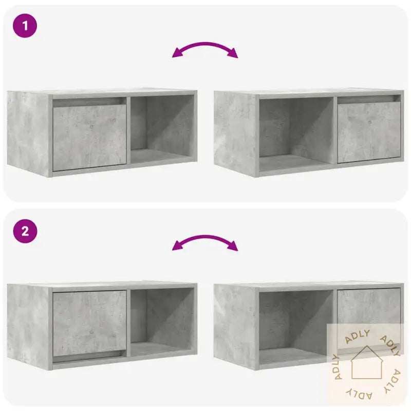 Tv-Benk Betonggrå 60X31X25,5 Cm Konstruert Tre