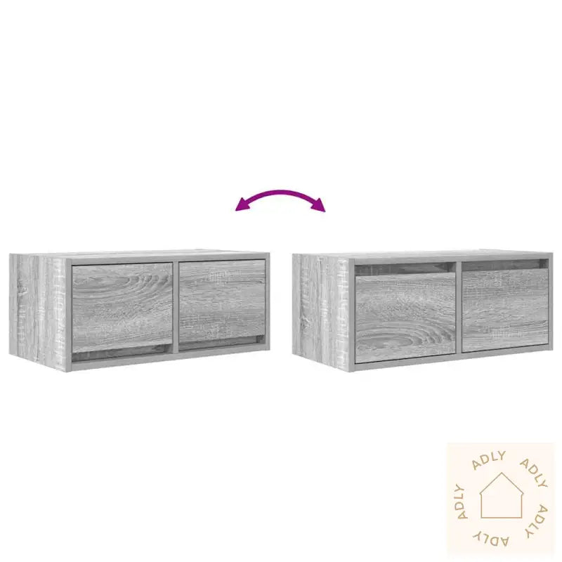 Tv-Benk Grå Sonoma 60X31X25,5 Cm Konstruert Tre