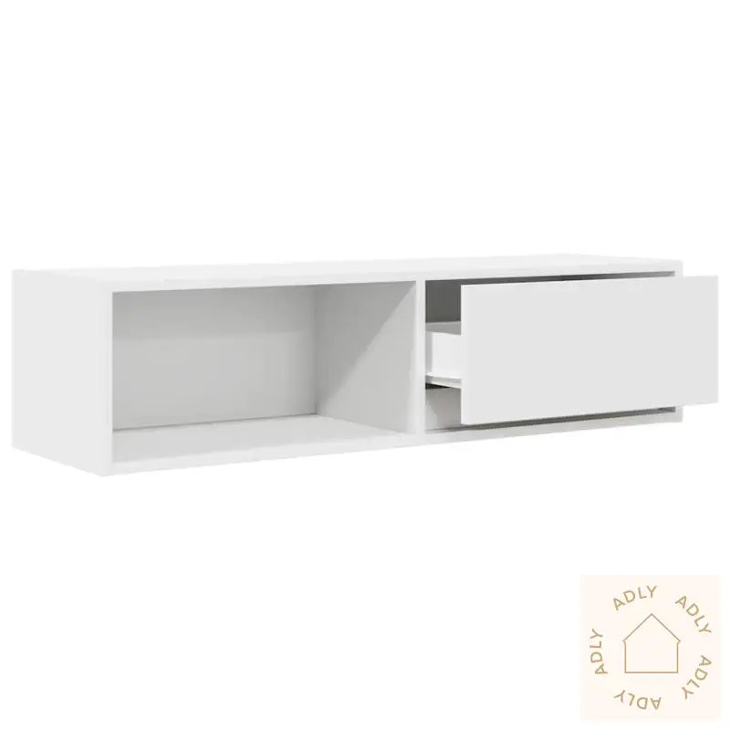 Tv-Benk Hvit 100X31X25,5 Cm Konstruert Tre