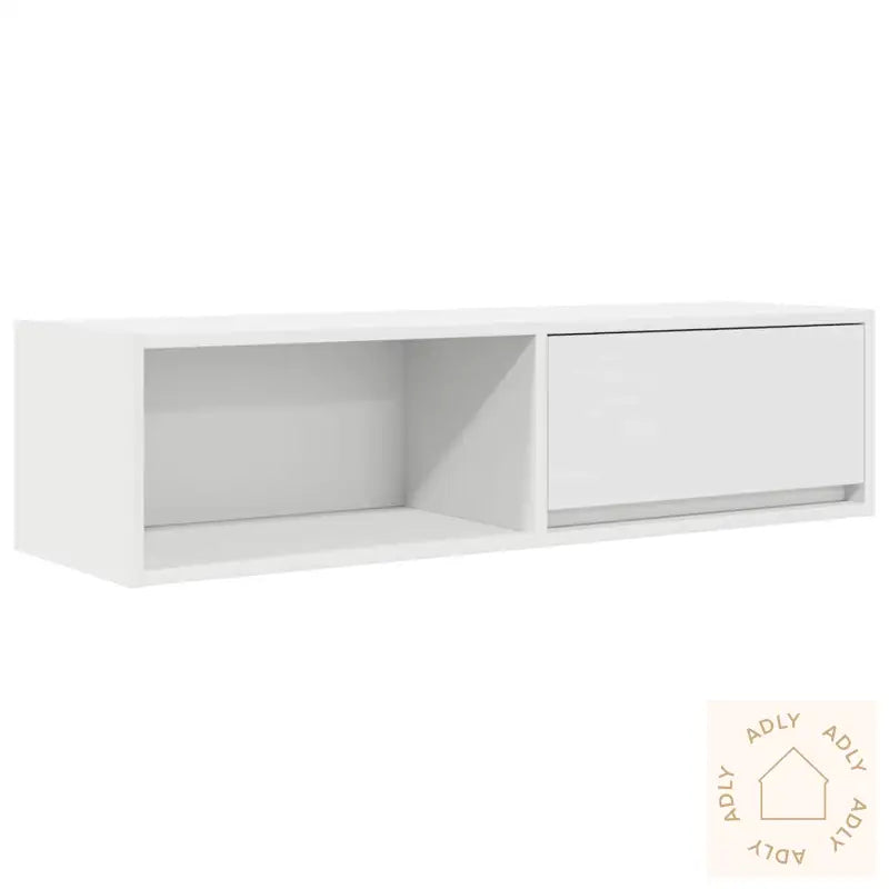 Tv-Benk Hvit 100X31X25,5 Cm Konstruert Tre