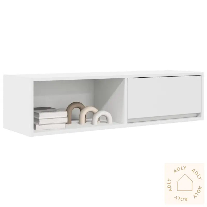 Tv-Benk Hvit 100X31X25,5 Cm Konstruert Tre