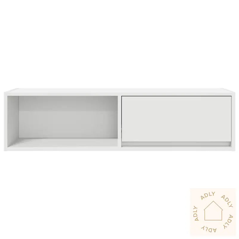 Tv-Benk Hvit 100X31X25,5 Cm Konstruert Tre