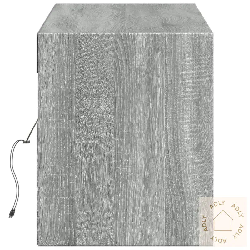 Vegghengt Tv-Benk Med Led Grå Sonoma 140X31X38 Cm