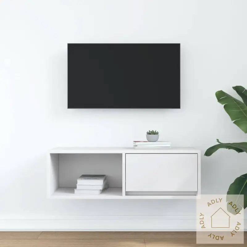 Tv-Benk Hvit 80X31X25,5 Cm Konstruert Tre