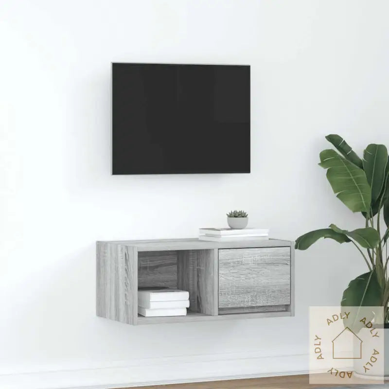 Tv-Benk Grå Sonoma 60X31X25,5 Cm Konstruert Tre