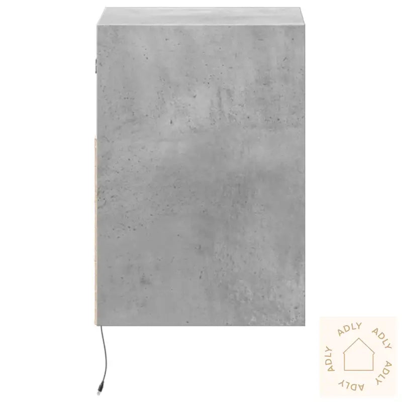 Vegghengt Tv-Benk Med Led-Lys Betonggrå 41X31X45 Cm