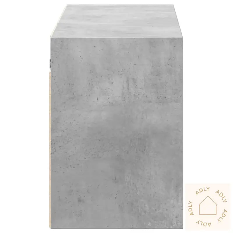 Vegghengt Tv-Benk Med Led-Lys Betonggrå 130X31X45 Cm