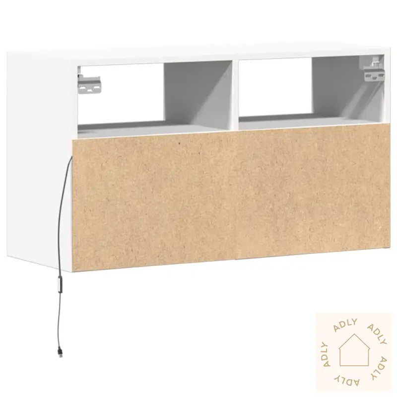 Vegghengt Tv-Benk Med Led Hvit 80X31X45 Cm